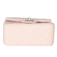 Chanel Pink Quilted Lambskin Mini Square Flap Bag Handbag stamp