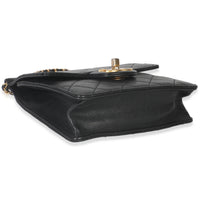 Chanel Black Quilted Goatskin Vertical Chic Pearls Flap Bag Handbag clasp