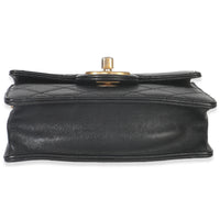 Chanel Black Quilted Goatskin Vertical Chic Pearls Flap Bag Handbag stamp