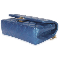 Chanel Blue Metallic Aged Quilted Calfskin 2.55 Reissue Flap Belt Bag Handbag box