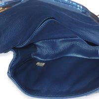 Chanel Blue Metallic Aged Quilted Calfskin 2.55 Reissue Flap Belt Bag Handbag av