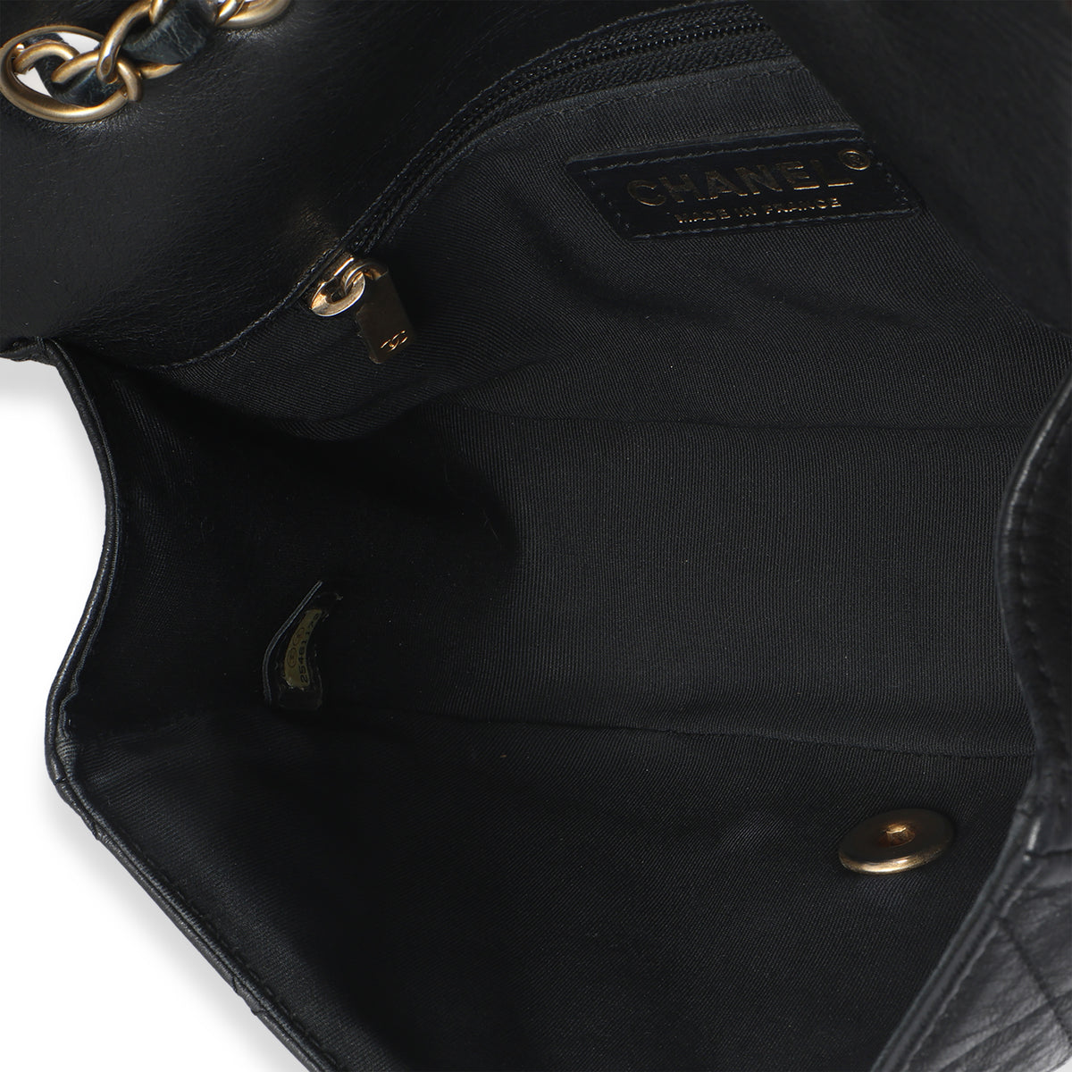 Chanel Black Quilted Lambskin CC Braided Saddle Flap Bag Handbag ad3
