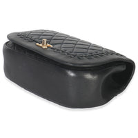 Chanel Black Quilted Lambskin CC Braided Saddle Flap Bag Handbag av