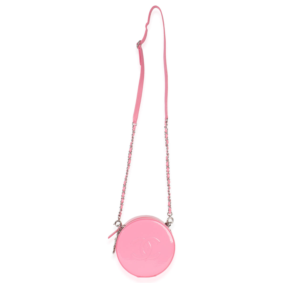 Pink Glazed Calfskin CC Round As Earth Bag