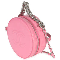 Pink Glazed Calfskin CC Round As Earth Bag