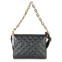 Black Monogram Puffy Coussin PM
