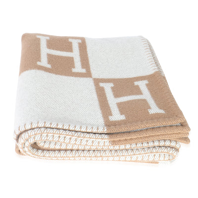 Ecru Camel Wool Cashmere Avalon Throw Blanket