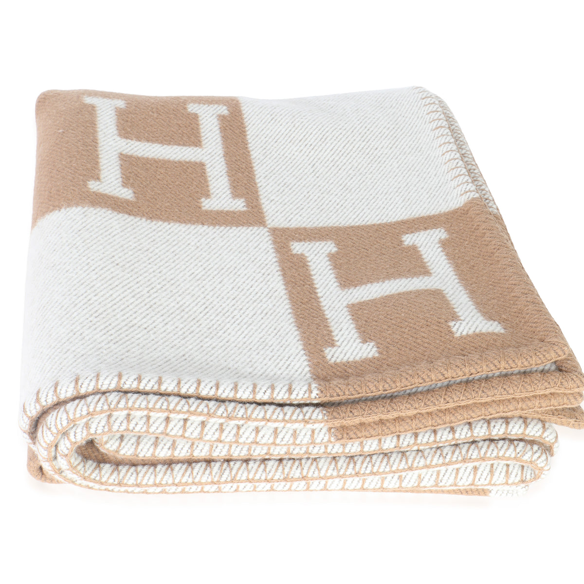 Ecru Camel Wool Cashmere Avalon Throw Blanket