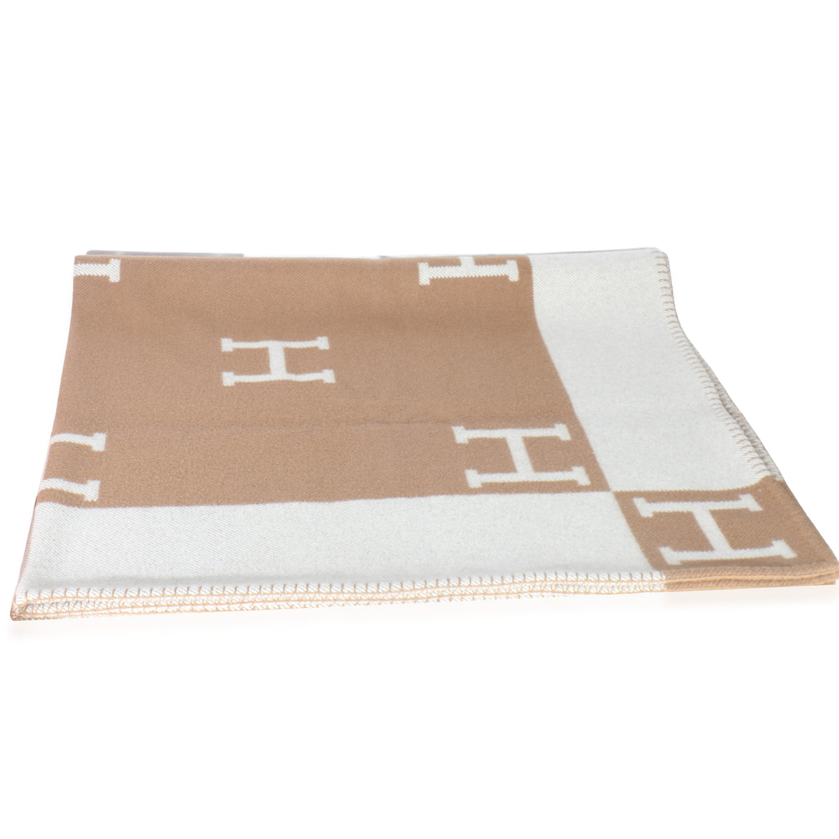 Ecru Camel Wool Cashmere Avalon Throw Blanket