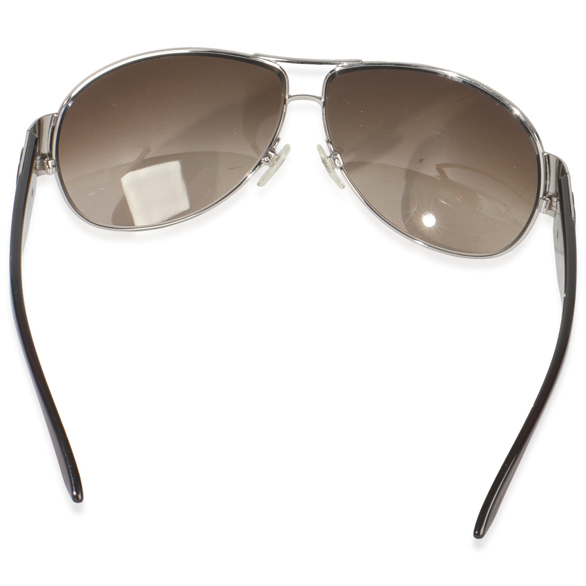Brown Gold Frame CC Logo Wrap Aviator Sunglasses
