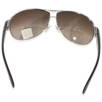 Brown Gold Frame CC Logo Wrap Aviator Sunglasses