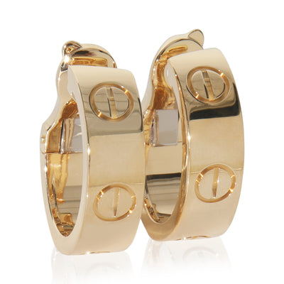 Yellow Gold  Love Hoop Earrings