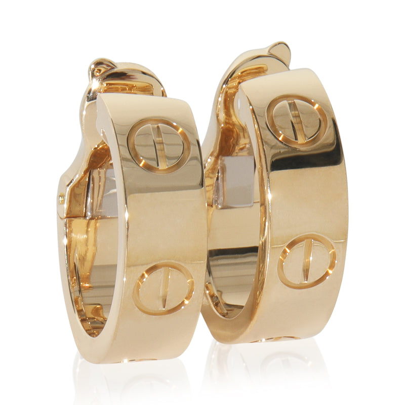 Yellow Gold  Love Hoop Earrings