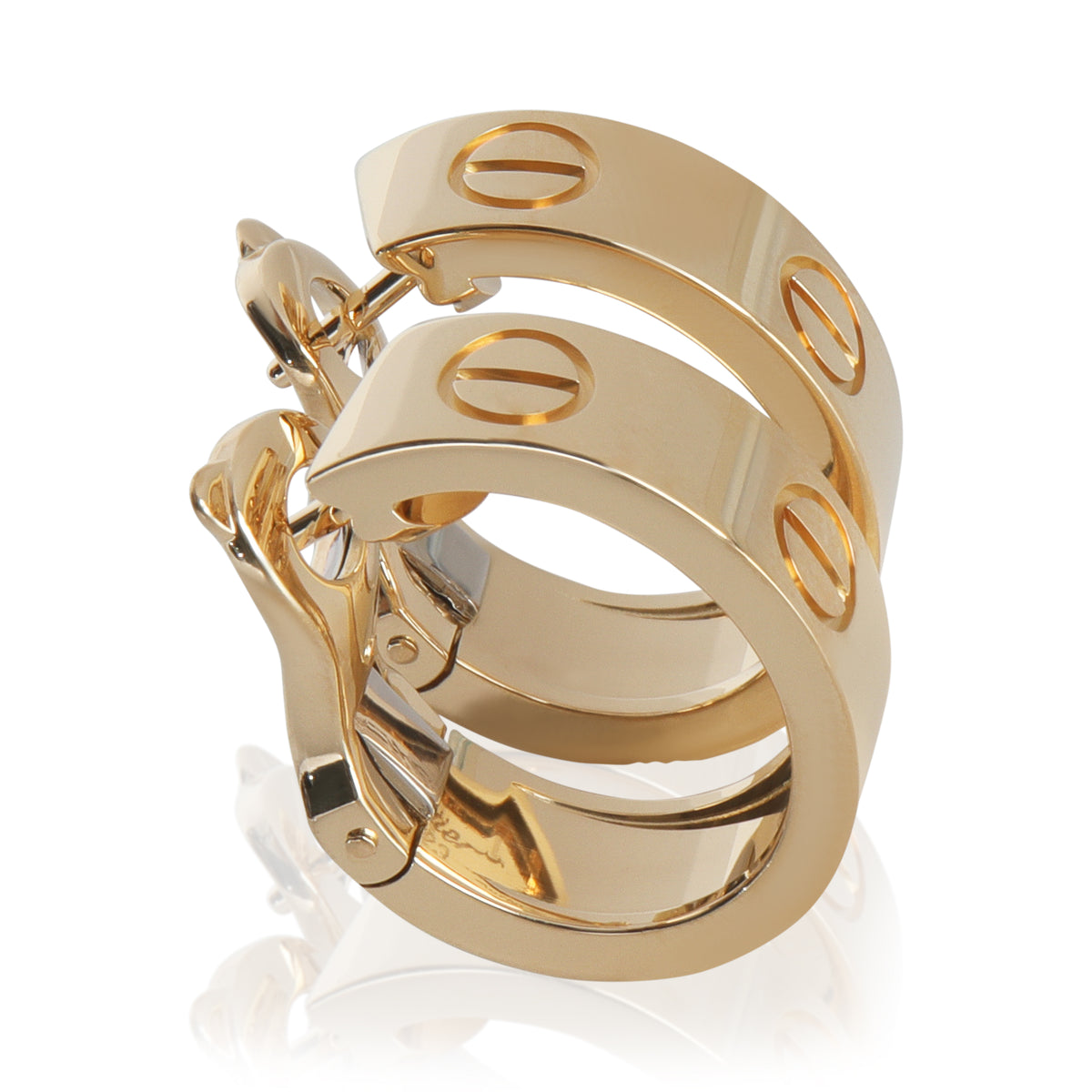 Yellow Gold  Love Hoop Earrings