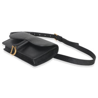 Christian Dior Black Leather Saddle Belt Pouch Handbag box
