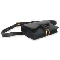 Christian Dior Black Leather Saddle Belt Pouch Handbag clasp