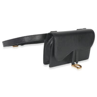 Christian Dior Black Leather Saddle Belt Pouch Handbag pv