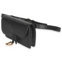 Christian Dior Black Leather Saddle Belt Pouch Handbag sv