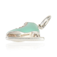Sterling Silver  Blue Enamel Ice Skate Charm