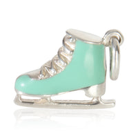 Sterling Silver  Blue Enamel Ice Skate Charm