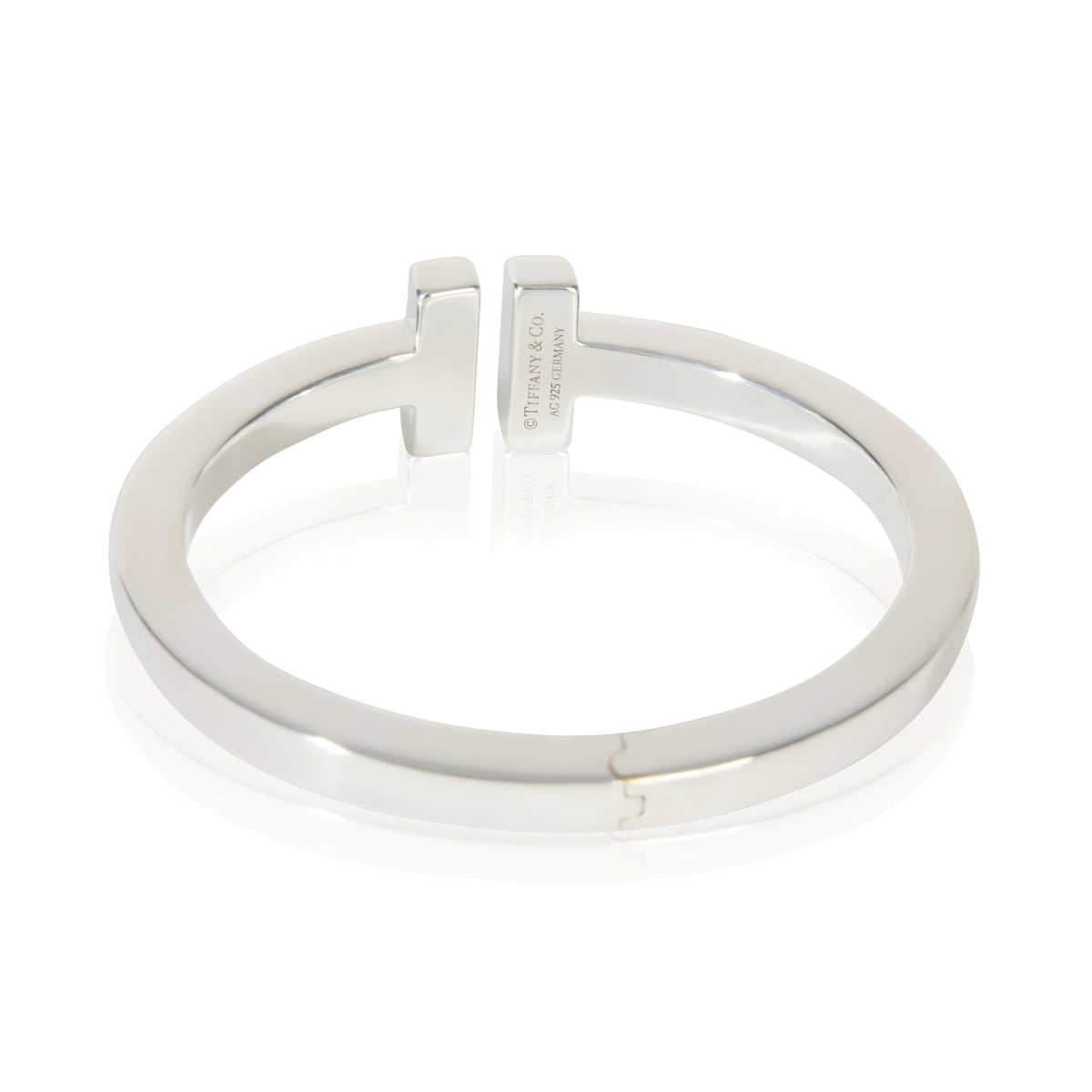 Sterling Silver  Tiffany T Square Hinged Bracelet