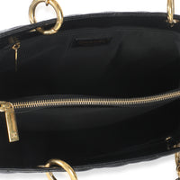 Black Quilted Caviar Grand Shopper Tote