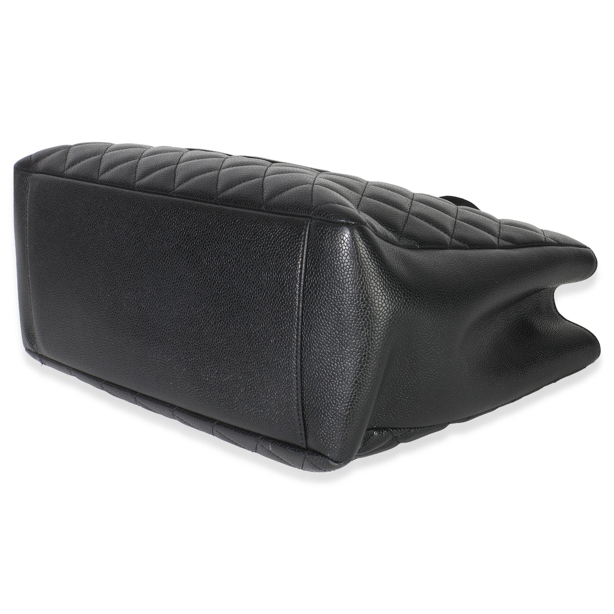 Black Quilted Caviar Grand Shopper Tote