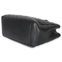 Black Quilted Caviar Grand Shopper Tote