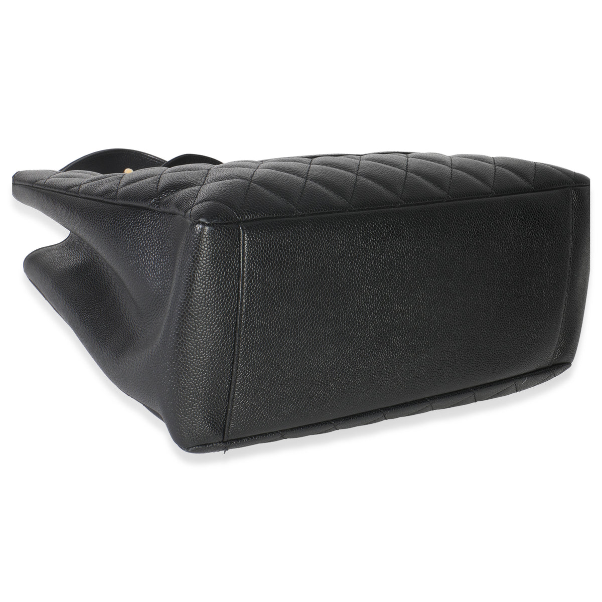 Black Quilted Caviar Grand Shopper Tote