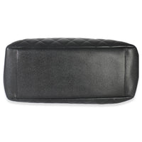 Black Quilted Caviar Grand Shopper Tote