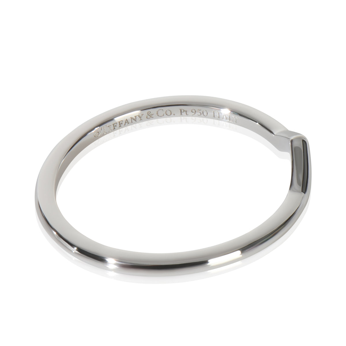Platinum  Knife Edge Curved Wedding Band