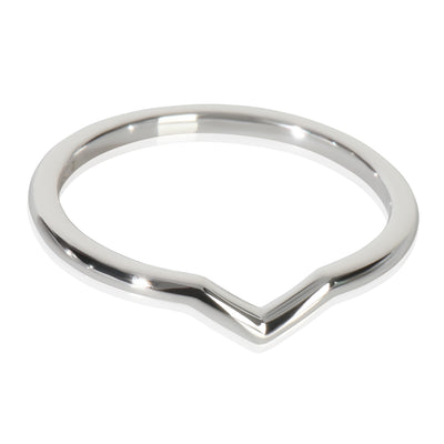 Platinum  Knife Edge Curved Wedding Band