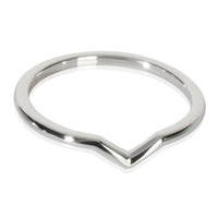 Platinum  Knife Edge Curved Wedding Band