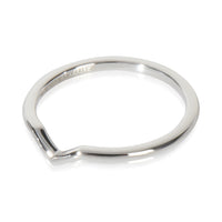Platinum  Knife Edge Curved Wedding Band