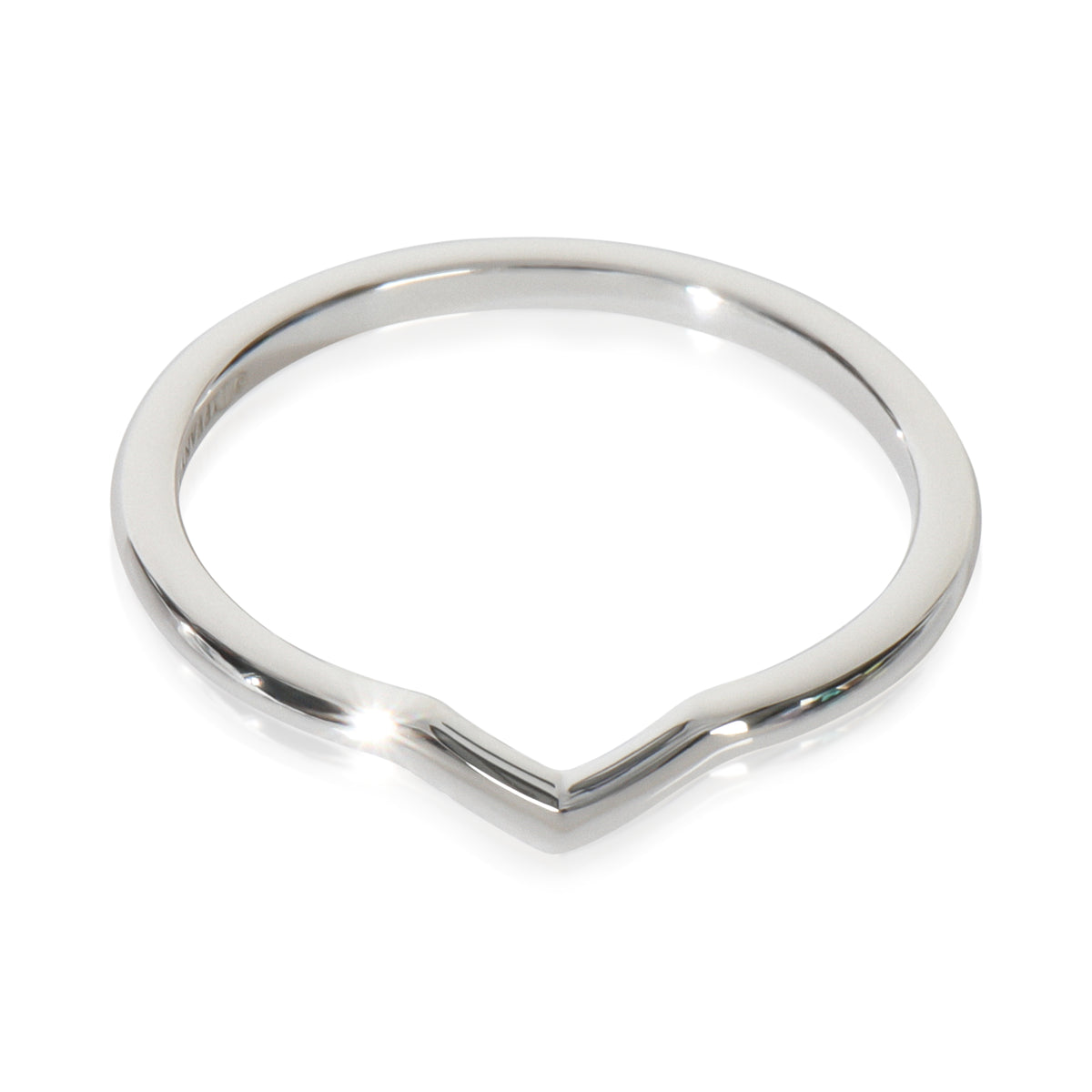 Platinum  Knife Edge Curved Wedding Band