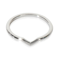 Platinum  Knife Edge Curved Wedding Band