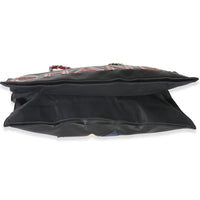 Chanel Vintage Black Red Lambskin No. 5 Star Chain Tote Bag Handbag stamp