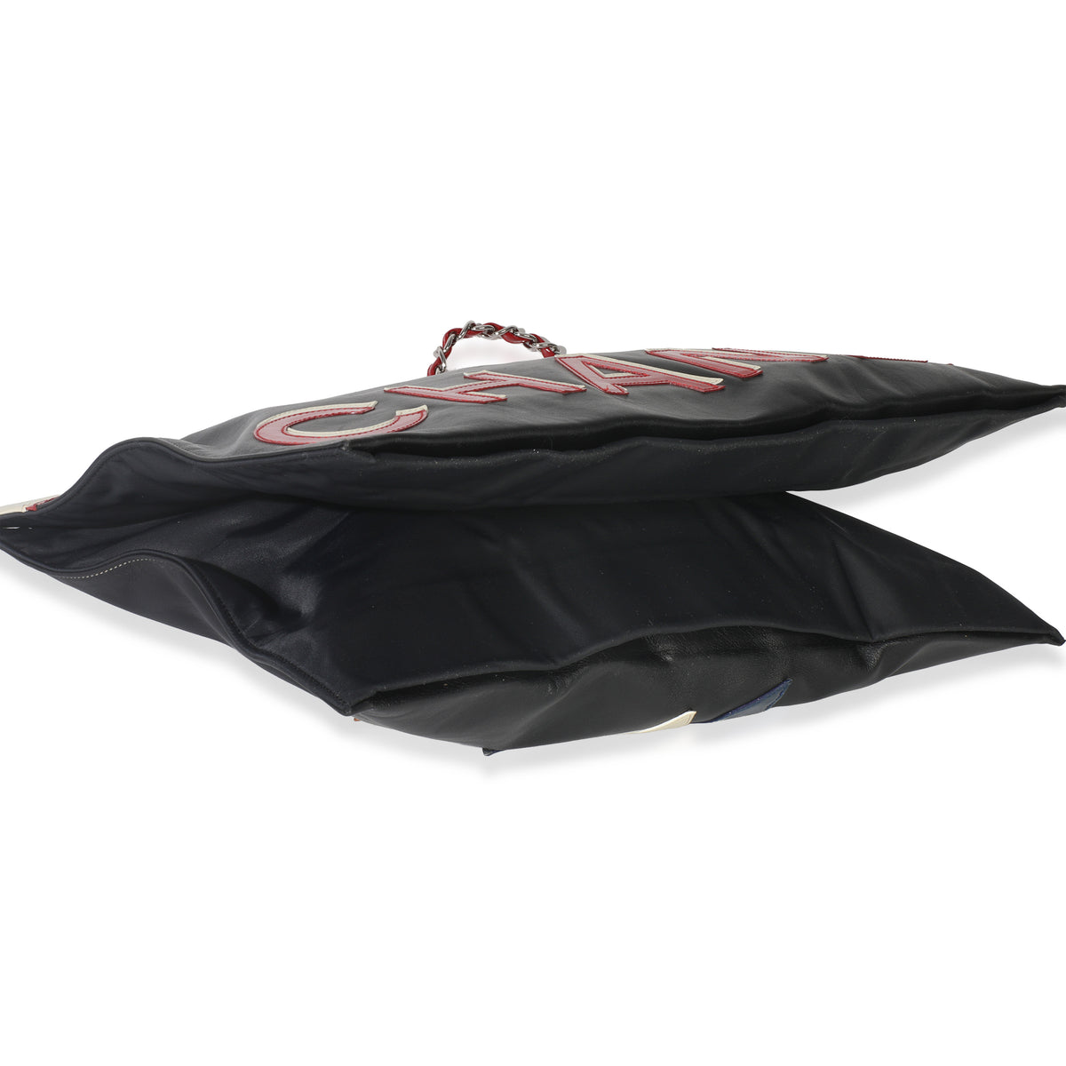 Vintage Black Red Lambskin No. 5 Star Chain Tote Bag