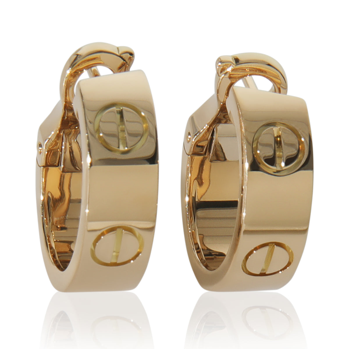 Yellow Gold  Love Hoop Earrings