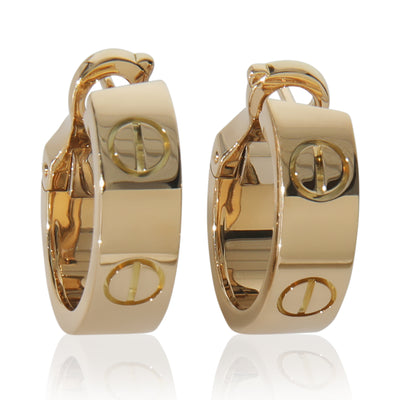 Yellow Gold  Love Hoop Earrings