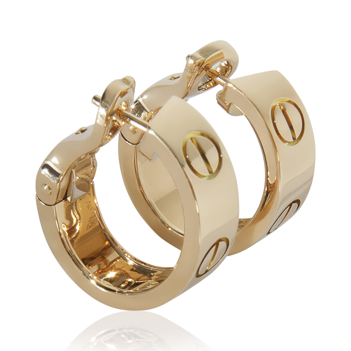 Yellow Gold  Love Hoop Earrings