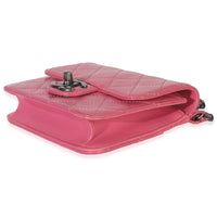 Chanel Pink Quilted Lambskin Mini Crossing Times Flap Bag Handbag box