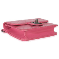 Chanel Pink Quilted Lambskin Mini Crossing Times Flap Bag Handbag clasp