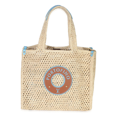 Natural Raffia Calfskin Portofino OnTheGo MM