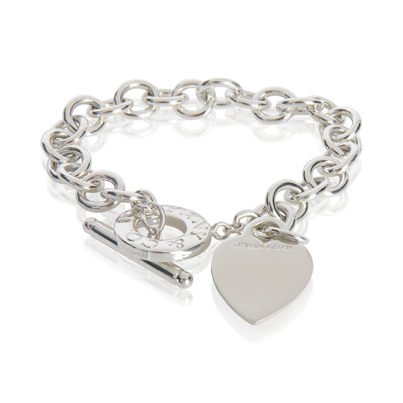 Sterling Silver  Heart Tag Bracelet