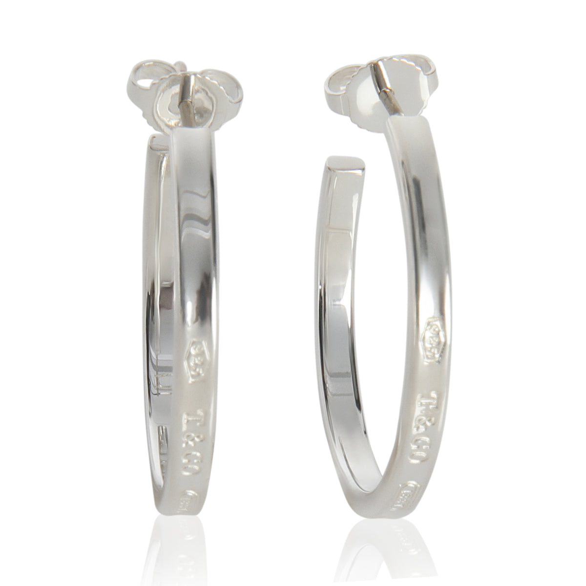 Sterling Silver  Medium 1837 Hoop Earrings
