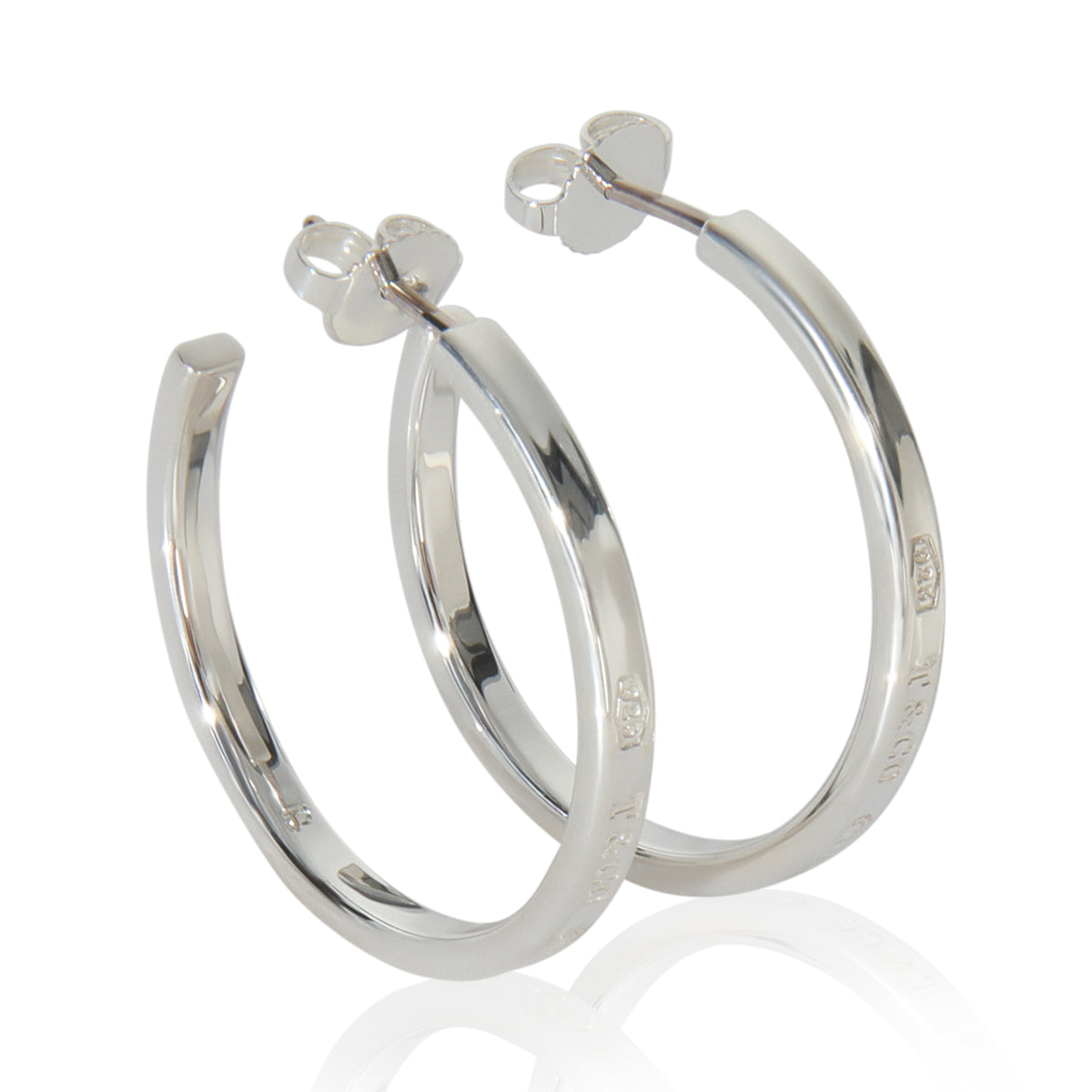 Sterling Silver  Medium 1837 Hoop Earrings