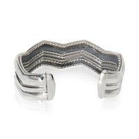 Yellow Gold & Sterling Silver Diamond Zigzag Stax 3 Row Cuff Bracel
