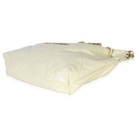 Chanel Pale Yellow Quilted Lambskin  Small 22 Hobo Handbag box