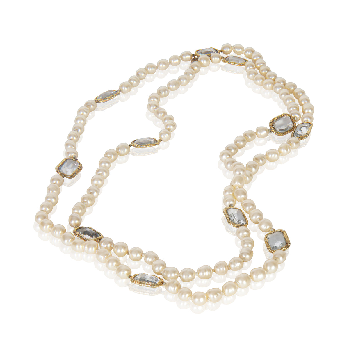 Gold-Plated  Vintage 1981 Baroque Faux Pearl & Gripoix Necklace